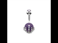 Load image into Gallery viewer, Bauchnabelpiercing Kralle Edelstahl Stein - chic - net.de

