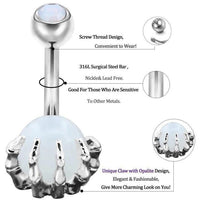 Load image into Gallery viewer, Bauchnabelpiercing Kralle Edelstahl Stein - chic - net.de
