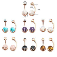 Load image into Gallery viewer, Bauchnabelpiercing Kralle Edelstahl Stein - chic - net.de
