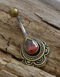 Load image into Gallery viewer, Bauchnabelpiercing Messing Edelstahl Tropfen Bögen - chic - net.de
