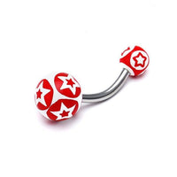 Cargar imagen en el visor de la galería, Bauchnabelpiercing Stern Kreis Bioflex 2 Kugeln Bananenpiercing Edelstahl nickelfrei - chic - net.de
