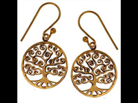 Load image into Gallery viewer, Baum des Lebens Ohrringe Messing antik golden Tribal Ohrhänger - chic - net.de
