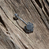 Load image into Gallery viewer, Bauchnabelpiercing Edelstahl Gold PVD Sterne Zirkonia Paua
