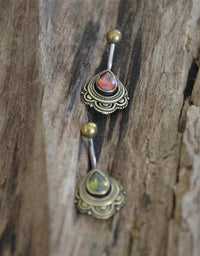 Cargar imagen en el visor de la galería, Bauchnabelpiercing Messing Edelstahl Tropfen Bögen
