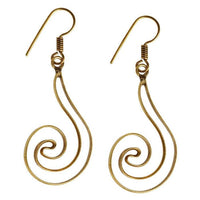 Cargar imagen en el visor de la galería, Brass Ohrringe antik golden Kugeln Creolen Spiralen Messing Ohrhänger
