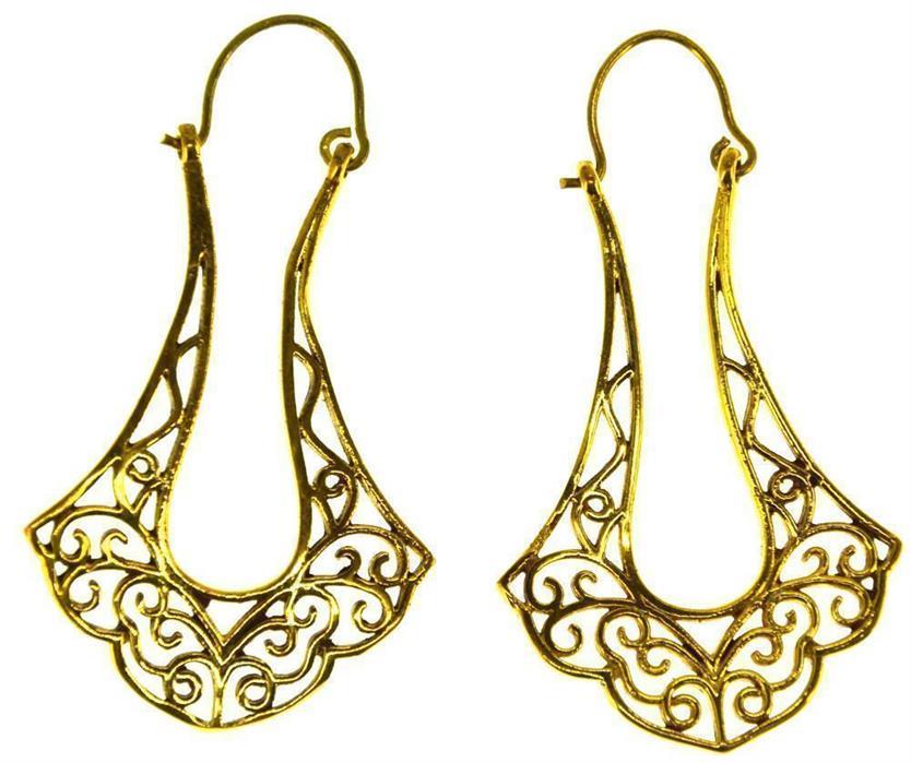 Messing Bügel Ohrringe antik gold Zapfen Spiralen