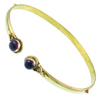 Load image into Gallery viewer, Brass Oberarmreif Punkte gold Amethyst rund Seil Spiralbogen nickelfrei verstellbar Tribal Armreif - chic - net.de
