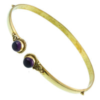 Load image into Gallery viewer, Brass Oberarmreif Punkte gold Amethyst rund Seil Spiralbogen nickelfrei verstellbar Tribal Armreif - chic - net.de
