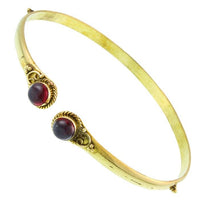 Load image into Gallery viewer, Brass Oberarmreif Punkte gold Granat rund Seil Spiralbogen nickelfrei verstellbar Tribal Armreif - chic - net.de
