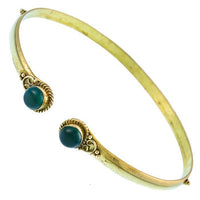 Load image into Gallery viewer, Brass Oberarmreif Punkte gold Onyx grün rund Seil Spiralbogen nickelfrei verstellbar Tribal Armreif - chic - net.de
