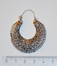 Load image into Gallery viewer, Brass Ohrringe Blumensichel silbern Messing - chic - net.de
