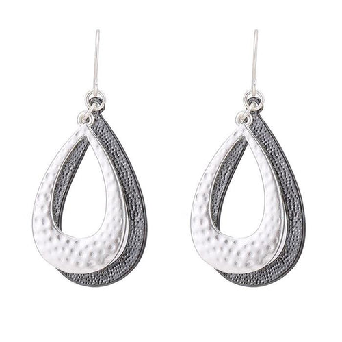 Brass Ohrringe silberfarben Tropfen groß klein silberfarben grau - chic - net.de