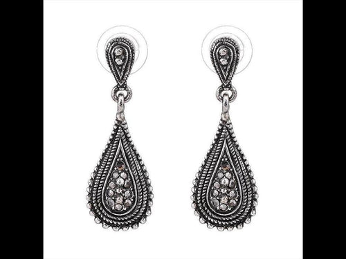 Brass Ohrstecker antik silberfarben Tropfen groß klein Kugeln - chic - net.de