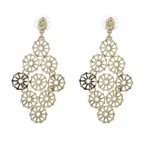 Brass Ohrstecker Räder rund Stern antik golden glänzend - chic - net.de