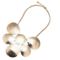 Cargar imagen en el visor de la galería, Brass Schmuckset goldfarben Kette rund Struktur Ohrringe oval Länge verstellbar - chic - net.de
