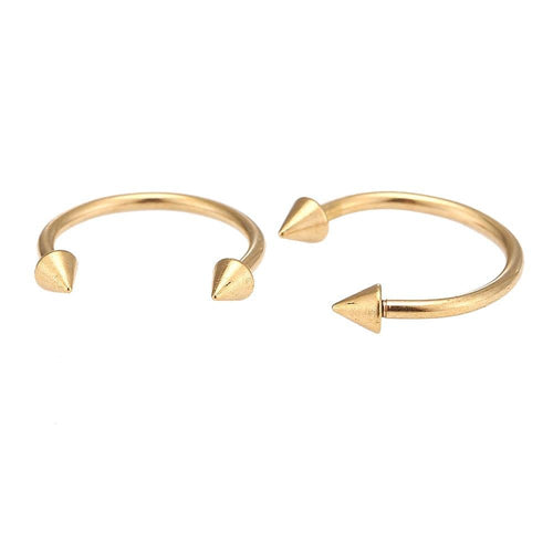 Circular Barbell Piercing mit Cones goldfarben aus Edelstahl Hufeisen - chic - net.de
