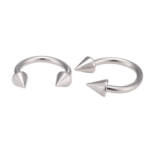 Circular Barbell Piercing mit Cones klein silber Farben aus Edelstahl Hufeisen - chic - net.de