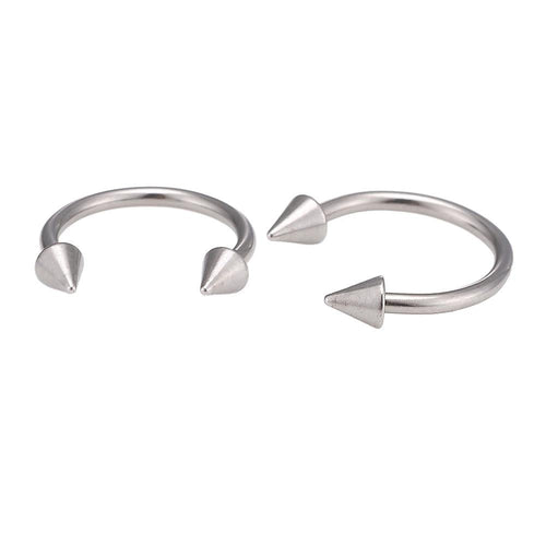 Circular Barbell Piercing mit Cones mittel silberfarben aus Edelstahl Hufeisen - chic - net.de