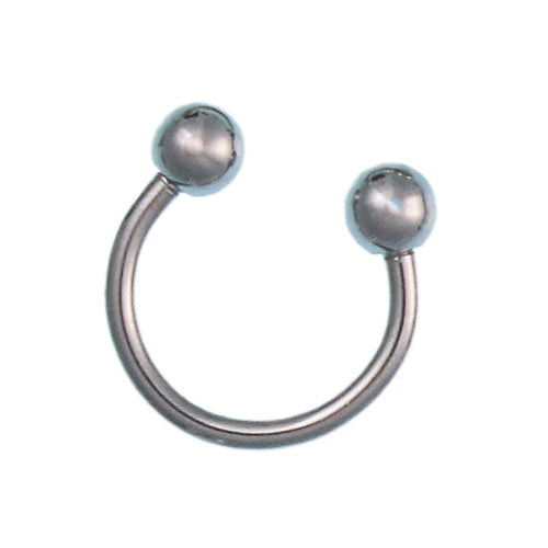 Circular Barbell Piercing mit Kugeln silber aus Edelstahl Hufeisen - chic - net.de