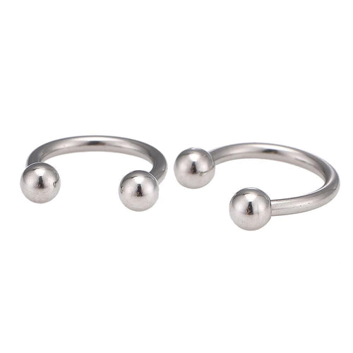 Circular Barbell Piercing mit Kugeln silber klein aus Edelstahl Hufeisen - chic - net.de