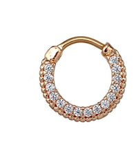 Load image into Gallery viewer, Clicker Piercing rhodiniert Glitzer Ring Kristalle breit - chic - net.de
