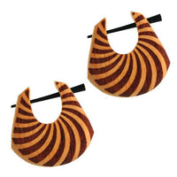 Cargar imagen en el visor de la galería, Pin Creolen Jackfrucht Holz hell Horn-Pin 23 mm Träne dunkle Gravur Motiv
