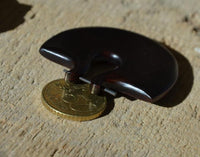 Cargar imagen en el visor de la galería, Pin Creolen Stick Ohrringe Holz Halbkreis 55mm breit
