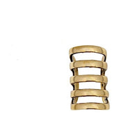 Cargar imagen en el visor de la galería, Ear cuff Dread Lock Bead Messing gold 5 Ringe glatt - chic - net.de
