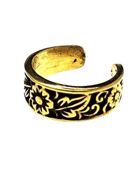 Load image into Gallery viewer, Ear cuff Dread Lock Bead Messing gold Blüten - chic - net.de
