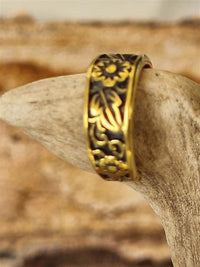 Load image into Gallery viewer, Ear cuff Dread Lock Bead Messing gold Blüten - chic - net.de
