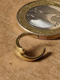 Cargar imagen en el visor de la galería, Ear cuff Dread Lock Bead Messing gold schmale Tropfen - chic - net.de
