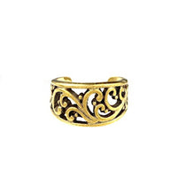 Load image into Gallery viewer, Ear cuff Dread Lock Bead Messing gold Schnörkel - chic - net.de
