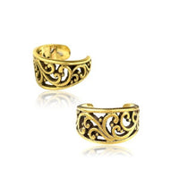 Load image into Gallery viewer, Ear cuff Dread Lock Bead Messing gold Schnörkel - chic - net.de
