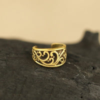 Load image into Gallery viewer, Ear cuff Dread Lock Bead Messing gold Schnörkel - chic - net.de
