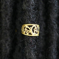 Load image into Gallery viewer, Ear cuff Dread Lock Bead Messing gold Schnörkel - chic - net.de
