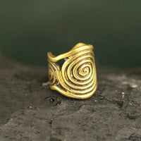 Load image into Gallery viewer, Ear cuff Dread Lock Bead Messing gold Spiralen - chic - net.de
