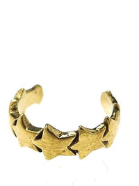 Cargar imagen en el visor de la galería, Ear cuff Dread Lock Bead Messing gold Sterne schmal - chic - net.de
