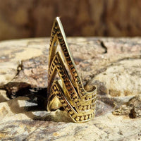 Load image into Gallery viewer, Ear cuff Dread Lock Bead Messing gold Zacken - chic - net.de
