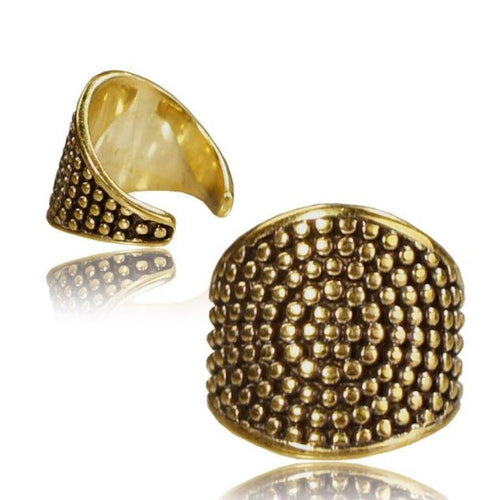 Ear cuffs Punkte Kreise Muster schlicht Messing golden - chic - net.de