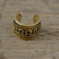 Load image into Gallery viewer, Ear cuffs Punkte Schlangenlinie schlicht Messing gold - chic - net.de
