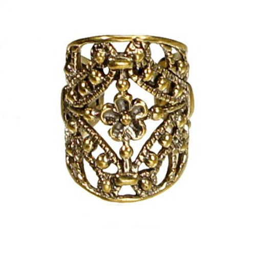 Ear cuffs verschnörkeltes Muster Blumen Messing gold - chic - net.de