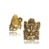 Load image into Gallery viewer, Ear cuffs verschnörkeltes Muster Lilie Messing gold - chic - net.de
