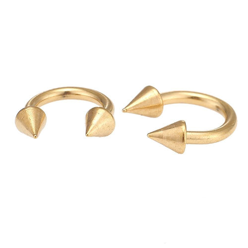Edelstahl Circular Barbel mini Piercing mit Cones goldfarben Hufeisen - chic - net.de