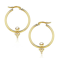 Load image into Gallery viewer, Edelstahl Creolen - Clusterohrringe in PVD Goldbeschichtung - chic - net.de
