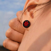 Load image into Gallery viewer, Edelstahl Ohrstecker 8mm Sharingan Auge Rinnegan Manga - chic - net.de
