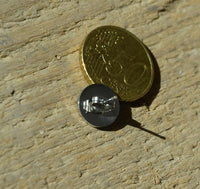 Cargar imagen en el visor de la galería, Edelstahl Stern Blume Rund Ohrstecker schwarz silber - chic - net.de
