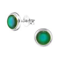 Load image into Gallery viewer, Ohrstecker 925 Silber rund E-Coat Abalone Farbwechsel
