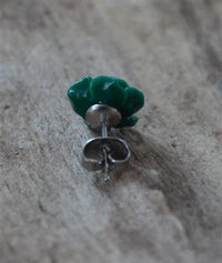 Load image into Gallery viewer, Ohrstecker Edelstahl Resin Rose Blume türkis grün gelb
