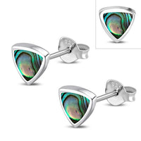 Load image into Gallery viewer, Ohrstecker 925 Sterling Silber Triangel Türkis Abalone
