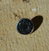 Load image into Gallery viewer, Edelstahl Stern Blume Rund Ohrstecker schwarz silber
